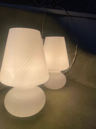 LAMPADA VETRO MURANO VINTAGE FUNGO COPPIA ABAT