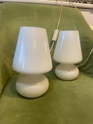 LAMPADA VETRO MURANO VINTAGE FUNGO COPPIA ABAT