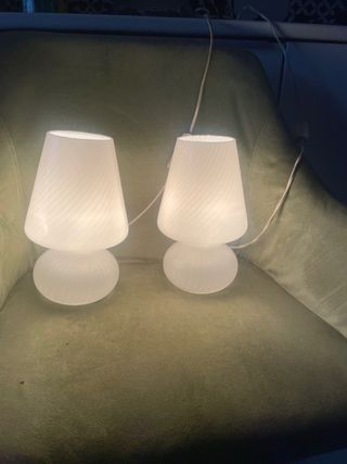 LAMPADA VETRO MURANO VINTAGE FUNGO COPPIA ABAT