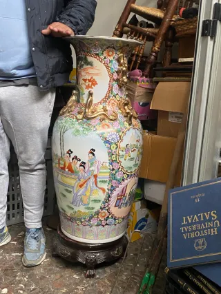 Jarrón Chino Cerámica Porcelana Grande