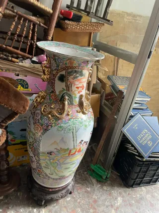 Jarrón Chino Cerámica Porcelana Grande