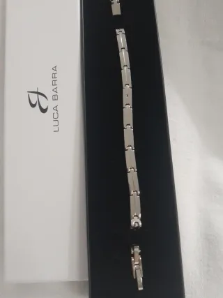 bracciale luca barra acciaio inox nuovo full set