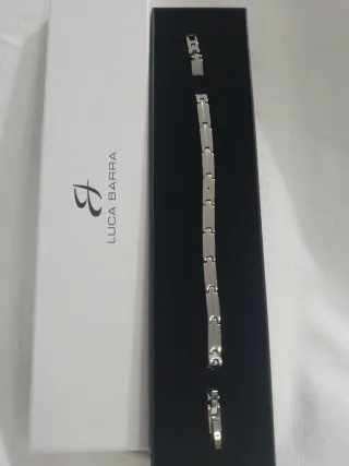 bracciale luca barra acciaio inox nuovo full set