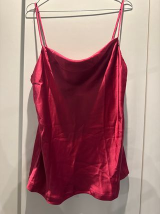 Canotta rosa in raso