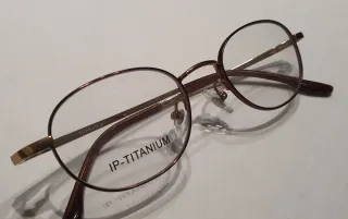 Montura gafas titanio marrón/dorado