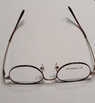 Montura gafas titanio marrón/dorado