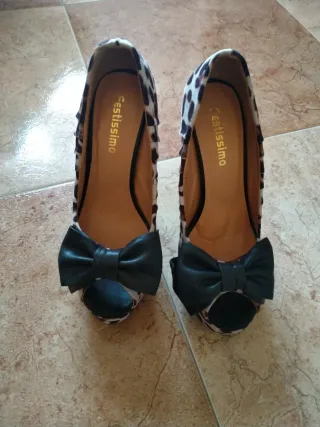 Zapatos de tacón fiesta leopardo T.36