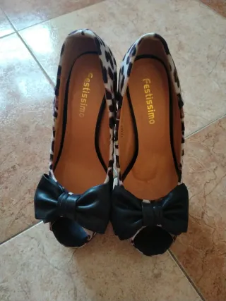 Zapatos de tacón fiesta leopardo T.36