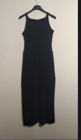 Vestido largo terciopelo negro fiesta