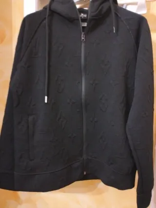 Cardigan Louis Vuitton zip nero monogram
