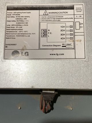 Fuente de alimentación LED LG 60x60