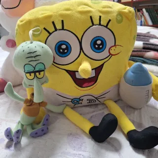Peluche Bob Esponja y Calamardo