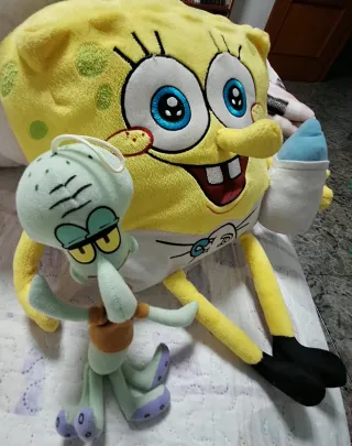 Peluche Bob Esponja y Calamardo