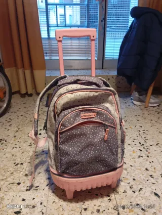 Mochila con ruedas y tirador extensible