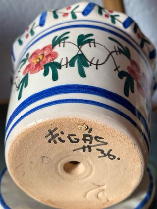 2 macetas fantasía con plato 10 cm altura, 11