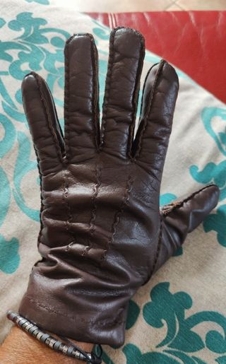 Guanti in vera pelle marrone