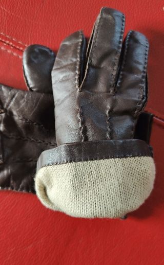 Guanti in vera pelle marrone