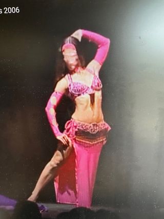 Abbigliamento per danza orientale rosa e viola