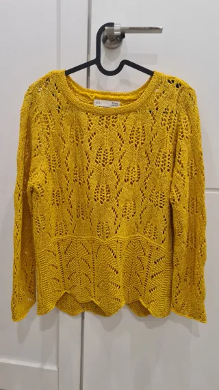 Jersey Zara Amarillo Calado Talla L