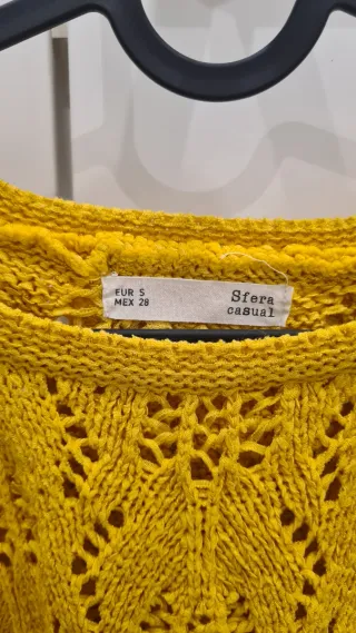 Jersey Zara Amarillo Calado Talla L