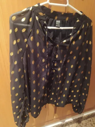 Camisa SHEIN lunares dorados talla S