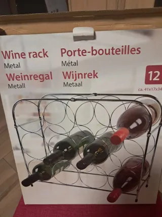 Portabottiglie in metallo per 12 bottiglie