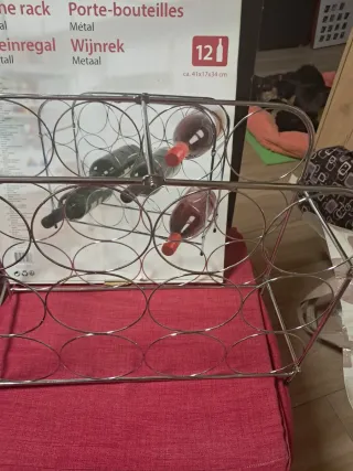 Portabottiglie in metallo per 12 bottiglie