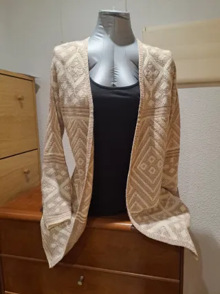 Chaqueta punto mujer rosa palo