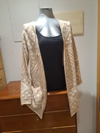 Chaqueta punto mujer rosa palo