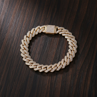 Pulsera cadena dorada con cristales 20cm