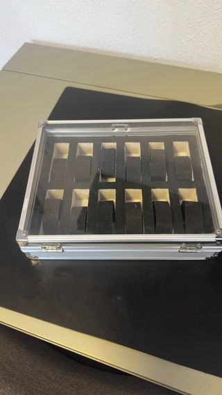 Caja para relojes con tapa transparente