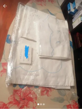 Sabana encimera bordada individual