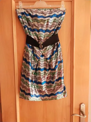 Vestido de fiesta lentejuelas multicolor
