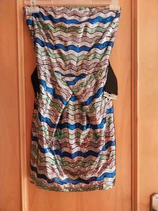 Vestido de fiesta lentejuelas multicolor