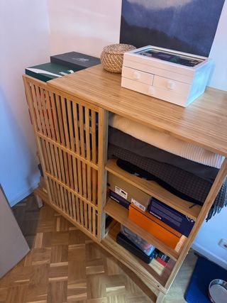 Armario NORDKISA bambú puerta corredera