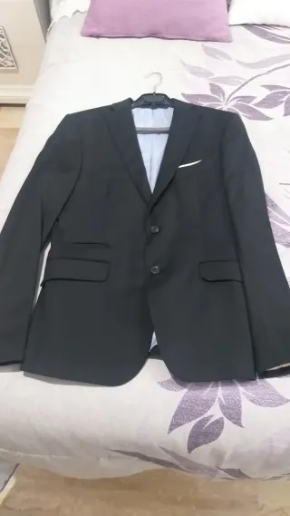 Traje Chaqueta Hombre Negro Zara M