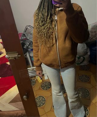 Chaqueta Bershka Marrón Forrada