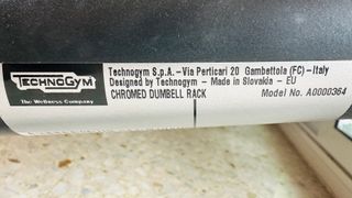 Rack Cromado para Mancuernas Technogym.