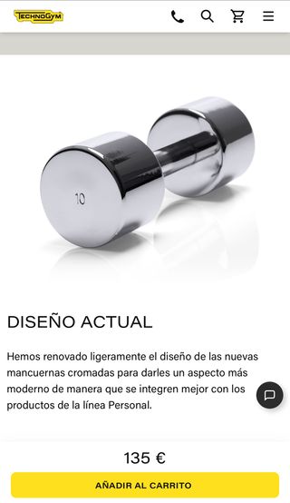 Rack Cromado para Mancuernas Technogym.