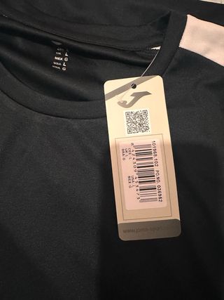 Camiseta Joma Negra y Blanca Talla L