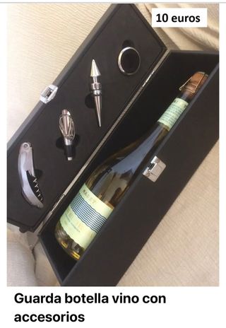 Caja para botella de vino con accesorios