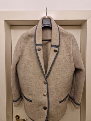 Giacca Giesswein Lana Donna Beige/Grigio