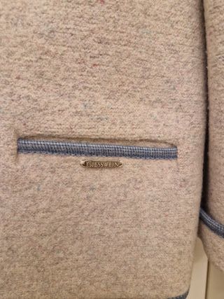 Giacca Giesswein Lana Donna Beige/Grigio