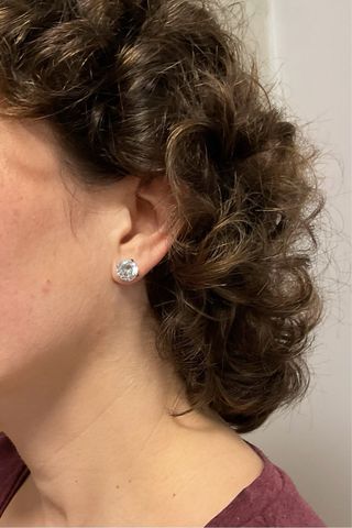 Pendientes Oro 18k Circonita Blanca