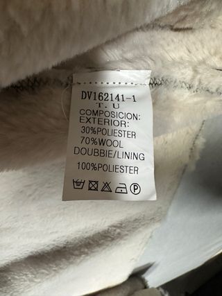 Abrigo capucha borreguito caqui talla única