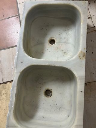 Fregadero doble seno de mármol