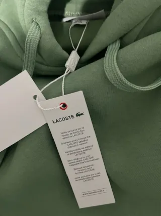 Sudadera Lacoste Verde Talla S Unisex nueva