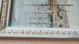 Cuadro Óleo Puerto Barcelona