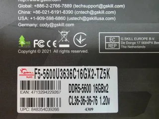 Memoria RAM DDR5, G.Skill Trident Z5 32GB 5600Mhz