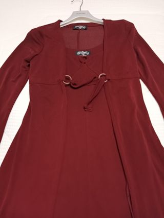 Vestido burdeos elegante Talla S/M